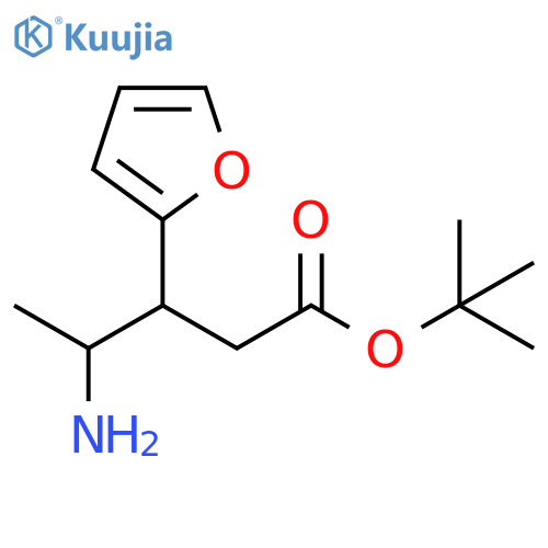 2-Furanpropanoic acid, β-(1-aminoethyl)-, 1,1-dimethylethyl ester structure