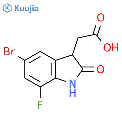1H-Indole-3-acetic acid, 5-bromo-7-fluoro-2,3-dihydro-2-oxo- structure