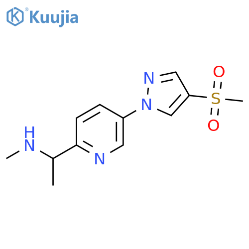 {1-5-(4-methanesulfonyl-1H-pyrazol-1-yl)pyridin-2-ylethyl}(methyl)amine structure