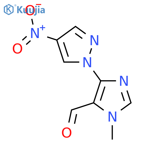 1-methyl-4-(4-nitro-1H-pyrazol-1-yl)-1H-imidazole-5-carbaldehyde structure
