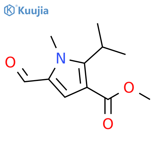 1H-Pyrrole-3-carboxylic acid, 5-formyl-1-methyl-2-(1-methylethyl)-, methyl ester structure