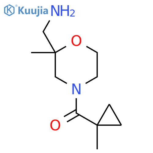 [2-Methyl-4-(1-methylcyclopropanecarbonyl)morpholin-2-yl]methanamine structure
