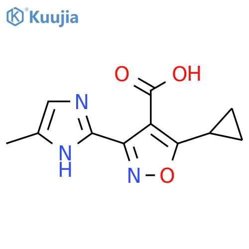 5-cyclopropyl-3-(4-methyl-1H-imidazol-2-yl)-1,2-oxazole-4-carboxylic acid structure