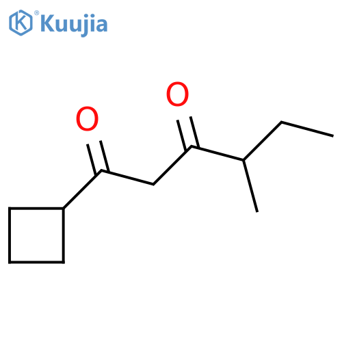 1-cyclobutyl-4-methylhexane-1,3-dione structure