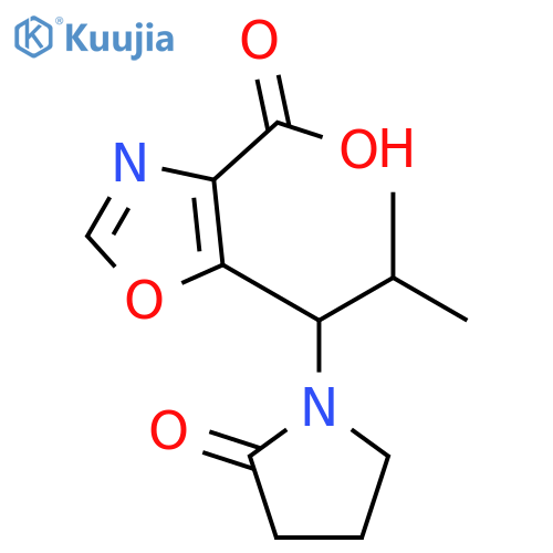 4-Oxazolecarboxylic acid, 5-[2-methyl-1-(2-oxo-1-pyrrolidinyl)propyl]- structure