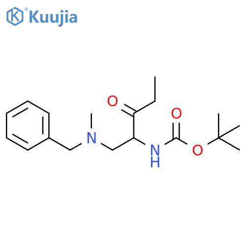 Carbamic acid, N-[1-[[methyl(phenylmethyl)amino]methyl]-2-oxobutyl]-, 1,1-dimethylethyl ester structure