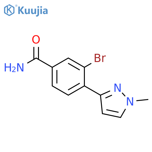 Benzamide, 3-bromo-4-(1-methyl-1H-pyrazol-3-yl)- structure