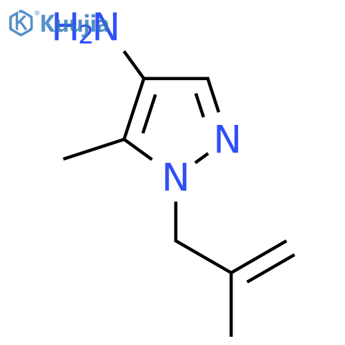 5-methyl-1-(2-methylprop-2-en-1-yl)-1H-pyrazol-4-amine structure