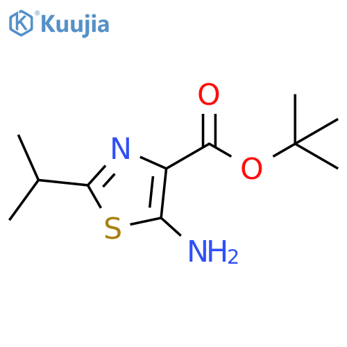 4-Thiazolecarboxylic acid, 5-amino-2-(1-methylethyl)-, 1,1-dimethylethyl ester structure