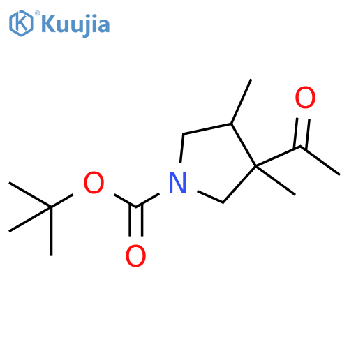 1-Pyrrolidinecarboxylic acid, 3-acetyl-3,4-dimethyl-, 1,1-dimethylethyl ester structure