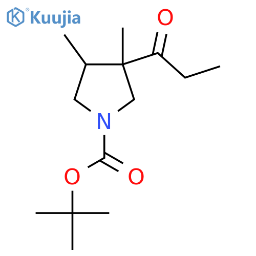 Tert-butyl 3,4-dimethyl-3-propanoylpyrrolidine-1-carboxylate structure