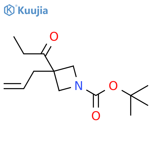 1-Azetidinecarboxylic acid, 3-(1-oxopropyl)-3-(2-propen-1-yl)-, 1,1-dimethylethyl ester structure