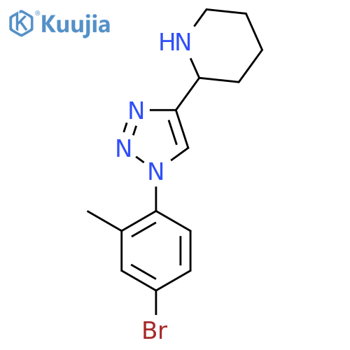 2-[1-(4-bromo-2-methylphenyl)-1H-1,2,3-triazol-4-yl]piperidine structure