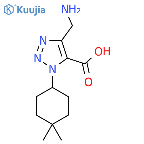 4-(aminomethyl)-1-(4,4-dimethylcyclohexyl)-1H-1,2,3-triazole-5-carboxylic acid structure
