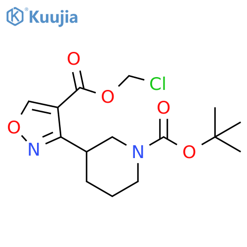 1-Piperidinecarboxylic acid, 3-[4-[(chloromethoxy)carbonyl]-3-isoxazolyl]-, 1,1-dimethylethyl ester structure