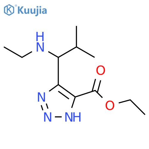 1H-1,2,3-Triazole-5-carboxylic acid, 4-[1-(ethylamino)-2-methylpropyl]-, ethyl ester structure