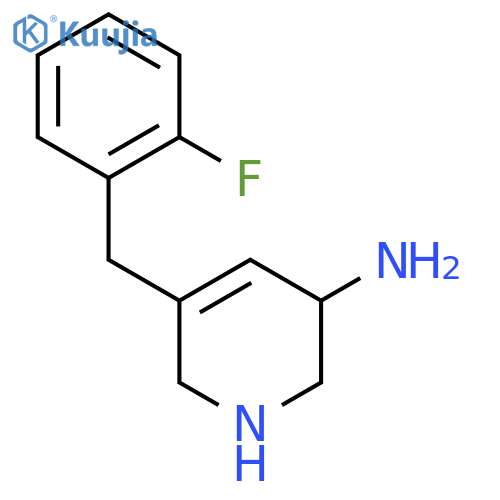 5-[(2-Fluorophenyl)methyl]-1,2,3,6-tetrahydropyridin-3-amine structure