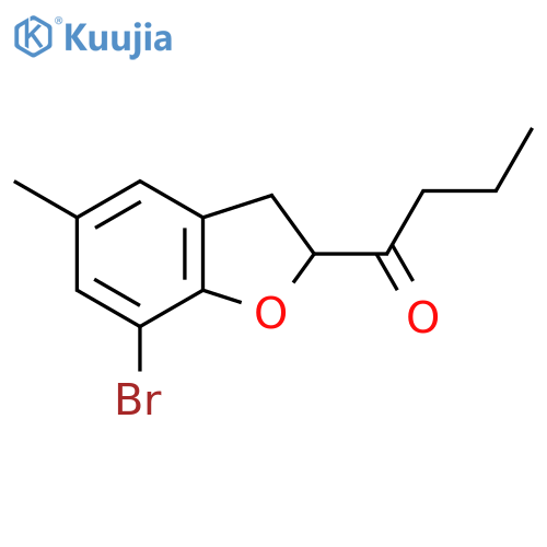 1-(7-Bromo-5-methyl-2,3-dihydro-1-benzofuran-2-yl)butan-1-one structure
