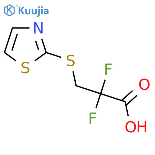 2,2-Difluoro-3-(1,3-thiazol-2-ylsulfanyl)propanoic acid structure