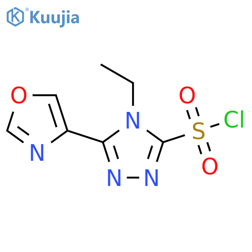 4-ethyl-5-(1,3-oxazol-4-yl)-4H-1,2,4-triazole-3-sulfonyl chloride structure