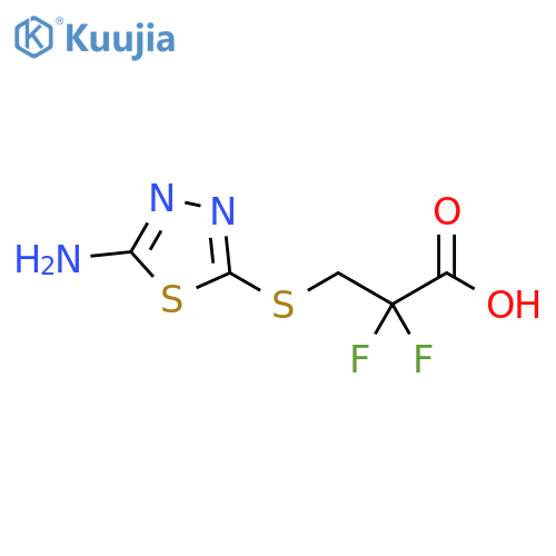 Propanoic acid, 3-[(5-amino-1,3,4-thiadiazol-2-yl)thio]-2,2-difluoro- structure