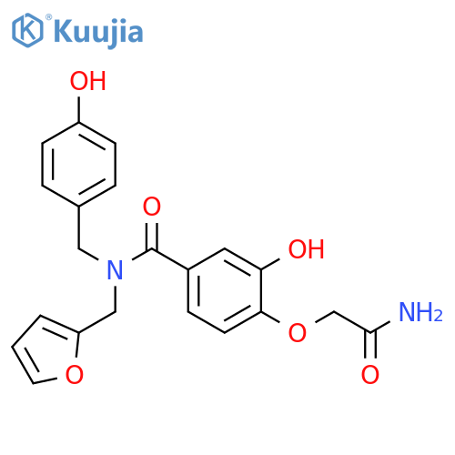 Benzamide, 4-(2-amino-2-oxoethoxy)-N-(2-furanylmethyl)-3-hydroxy-N-[(4-hydroxyphenyl)methyl]- structure