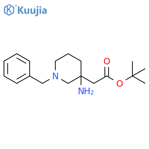3-Piperidineacetic acid, 3-amino-1-(phenylmethyl)-, 1,1-dimethylethyl ester structure