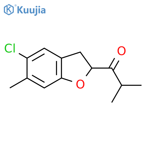 1-(5-Chloro-6-methyl-2,3-dihydro-1-benzofuran-2-yl)-2-methylpropan-1-one structure