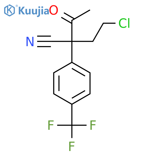 Benzeneacetonitrile, α-acetyl-α-(2-chloroethyl)-4-(trifluoromethyl)- structure