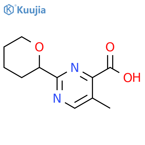 4-Pyrimidinecarboxylic acid, 5-methyl-2-(tetrahydro-2H-pyran-2-yl)- structure