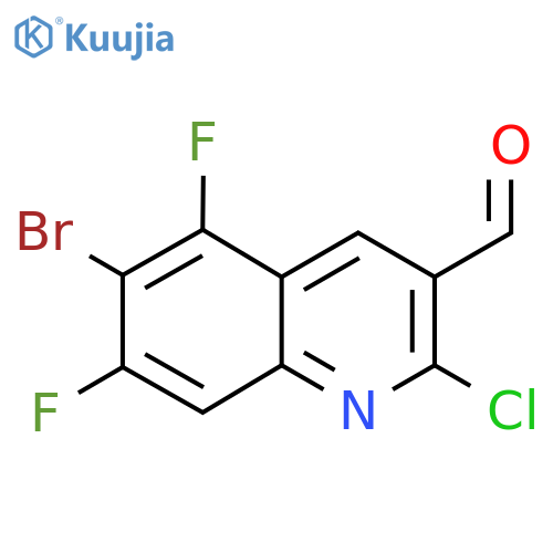 6-Bromo-2-chloro-5,7-difluoroquinoline-3-carbaldehyde structure