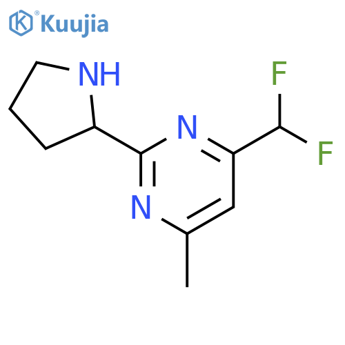 Pyrimidine, 4-(difluoromethyl)-6-methyl-2-(2-pyrrolidinyl)- structure