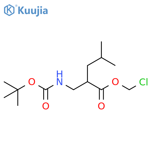 Pentanoic acid, 2-[[[(1,1-dimethylethoxy)carbonyl]amino]methyl]-4-methyl-, chloromethyl ester structure