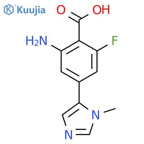 2-amino-6-fluoro-4-(1-methyl-1H-imidazol-5-yl)benzoic acid structure