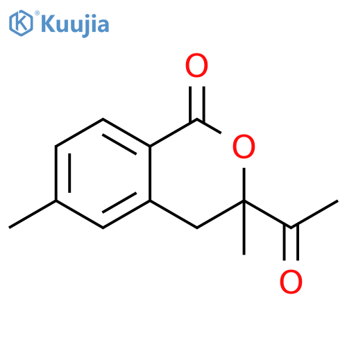 1H-2-Benzopyran-1-one, 3-acetyl-3,4-dihydro-3,6-dimethyl- structure