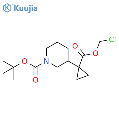 1-Piperidinecarboxylic acid, 3-[1-[(chloromethoxy)carbonyl]cyclopropyl]-, 1,1-dimethylethyl ester structure