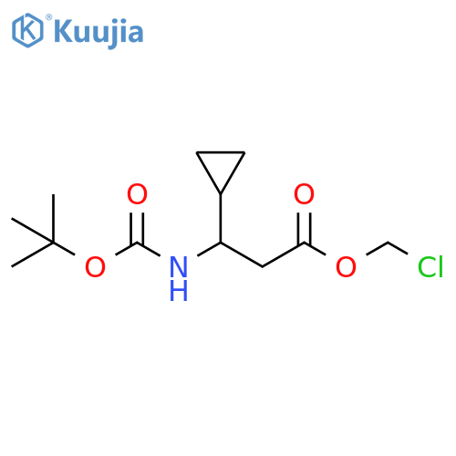 Cyclopropanepropanoic acid, β-[[(1,1-dimethylethoxy)carbonyl]amino]-, chloromethyl ester structure