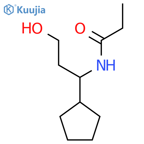 N-(1-cyclopentyl-3-hydroxypropyl)propanamide structure