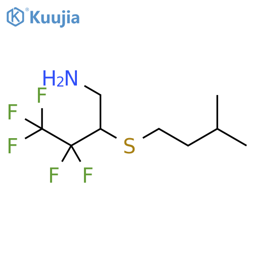 1-Butanamine, 3,3,4,4,4-pentafluoro-2-[(3-methylbutyl)thio]- structure
