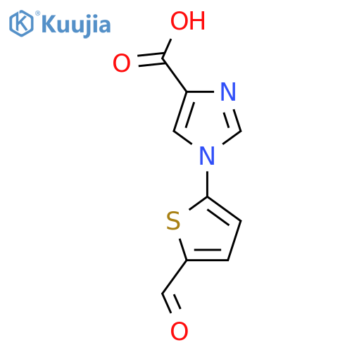 1-(5-formylthiophen-2-yl)-1H-imidazole-4-carboxylic acid structure
