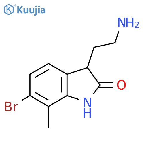 2H-Indol-2-one, 3-(2-aminoethyl)-6-bromo-1,3-dihydro-7-methyl- structure