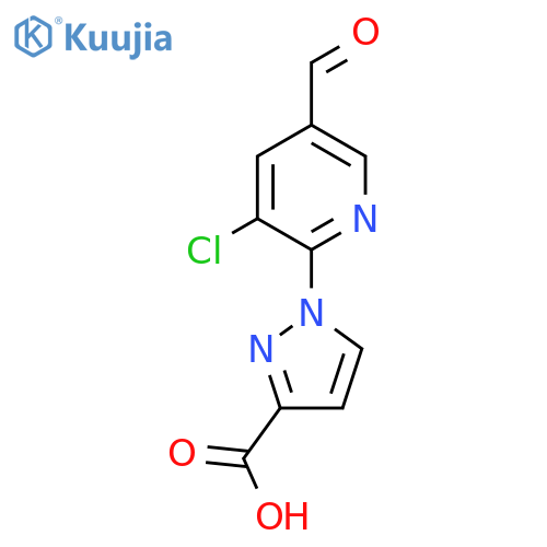 1-(3-chloro-5-formylpyridin-2-yl)-1H-pyrazole-3-carboxylic acid structure