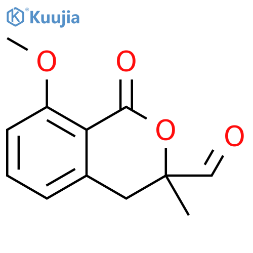 1H-2-Benzopyran-3-carboxaldehyde, 3,4-dihydro-8-methoxy-3-methyl-1-oxo- structure