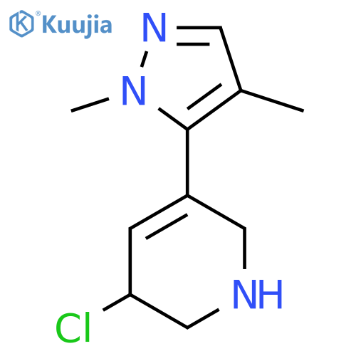 3-chloro-5-(1,4-dimethyl-1H-pyrazol-5-yl)-1,2,3,6-tetrahydropyridine structure