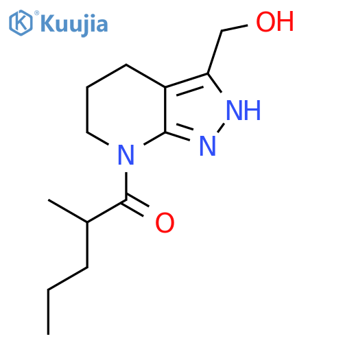 1-[3-(hydroxymethyl)-1H,4H,5H,6H,7H-pyrazolo[3,4-b]pyridin-7-yl]-2-methylpentan-1-one structure