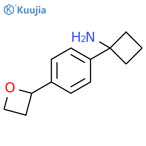 Cyclobutanamine, 1-[4-(2-oxetanyl)phenyl]- structure