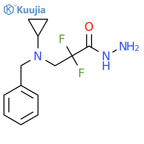 3-[Benzyl(cyclopropyl)amino]-2,2-difluoropropanehydrazide structure