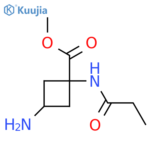 Methyl 3-amino-1-propanamidocyclobutane-1-carboxylate structure