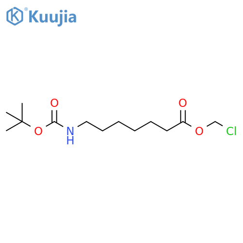 Heptanoic acid, 7-[[(1,1-dimethylethoxy)carbonyl]amino]-, chloromethyl ester structure
