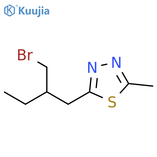 1,3,4-Thiadiazole, 2-[2-(bromomethyl)butyl]-5-methyl- structure